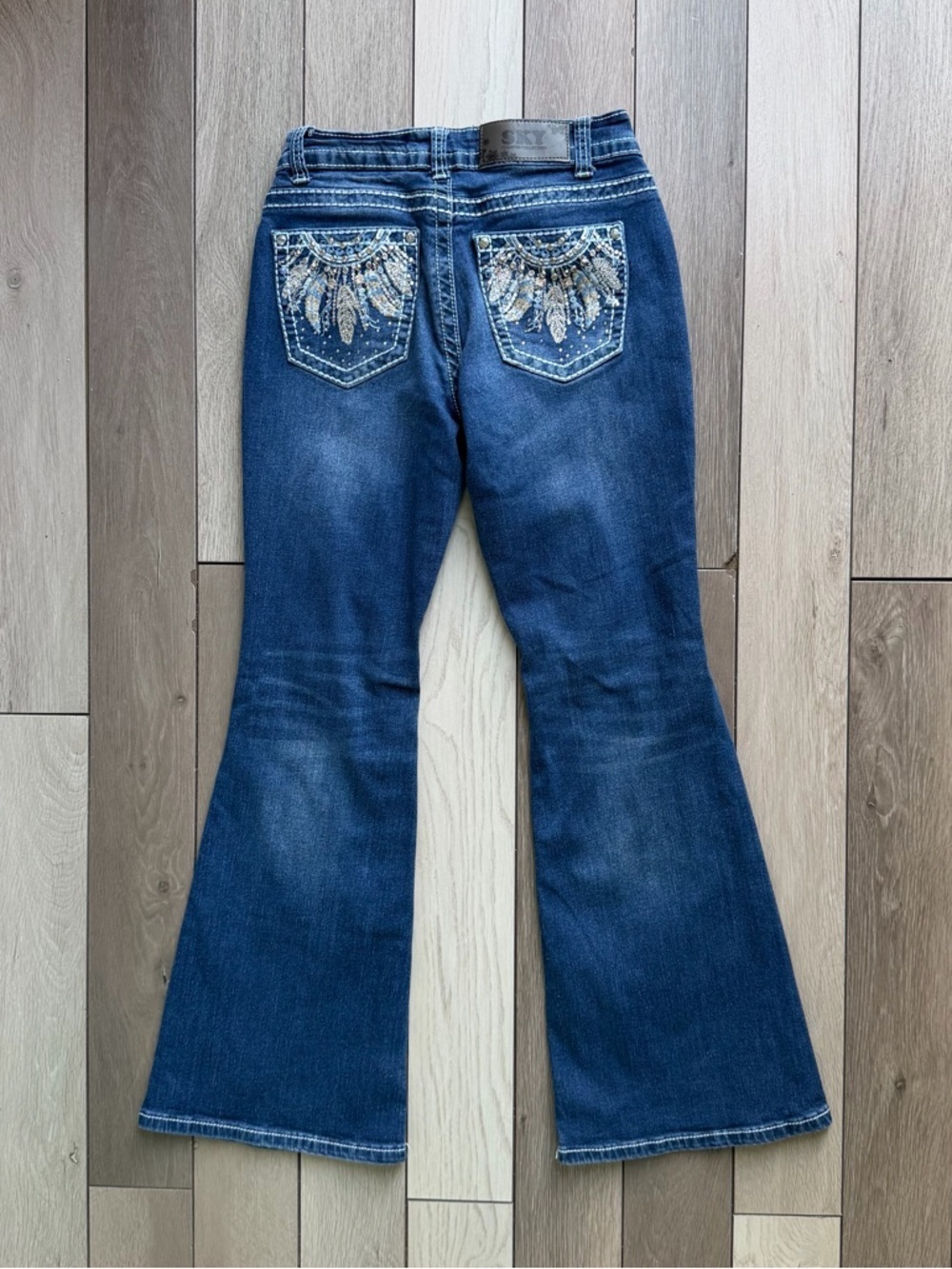 Sky Premium women's bootcut jeans feature Y2K-style